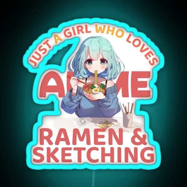 Anime Ramen And Sketches My Passion Palette RGB Neon Sign