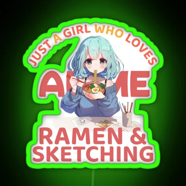 Anime Ramen And Sketches My Passion Palette RGB Neon Sign