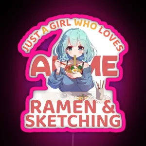 Anime Ramen And Sketches My Passion Palette RGB Neon Sign