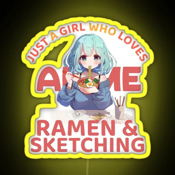 Anime Ramen And Sketches My Passion Palette RGB Neon Sign