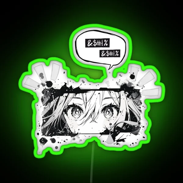 Anime White And Black Demon Slayer RGB Neon Sign