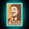 Anonymous We Are Satoshi - Cryptocurrency Rebellion Neon Sign Display