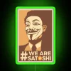 Anonymous We Are Satoshi Bitcoin RGB Neon LED Sign Artwork