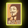 Anonymous We Are Satoshi Bitcoin Community Neon Sign in RGB Colors