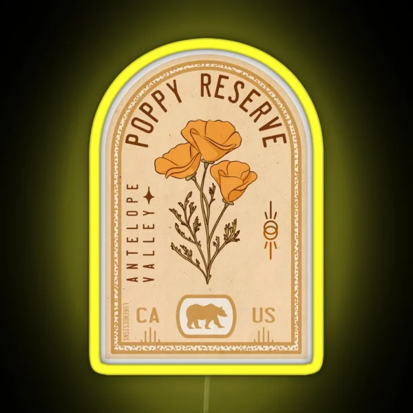Antelope Valley Poppy Reserve California RGB Neon Sign
