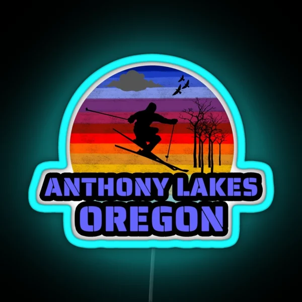 Anthony Lakes Oregon Usa Winter Ski Resort RGB Neon Sign
