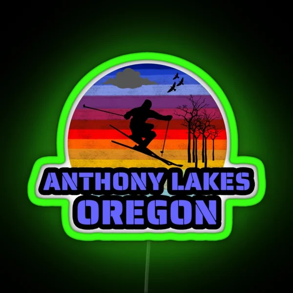 Anthony Lakes Oregon Usa Winter Ski Resort RGB Neon Sign