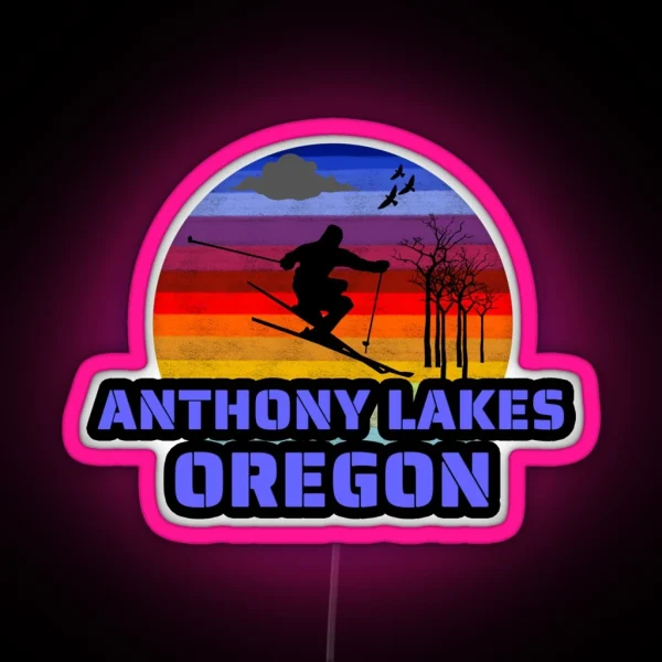 Anthony Lakes Oregon Usa Winter Ski Resort RGB Neon Sign