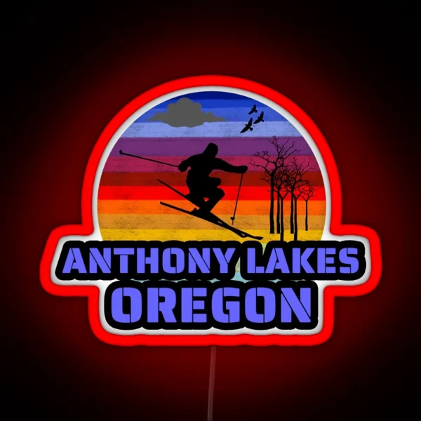 Anthony Lakes Oregon Usa Winter Ski Resort RGB Neon Sign