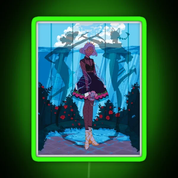 Anthy Himemiya Fashion Illustration RGB Neon Sign