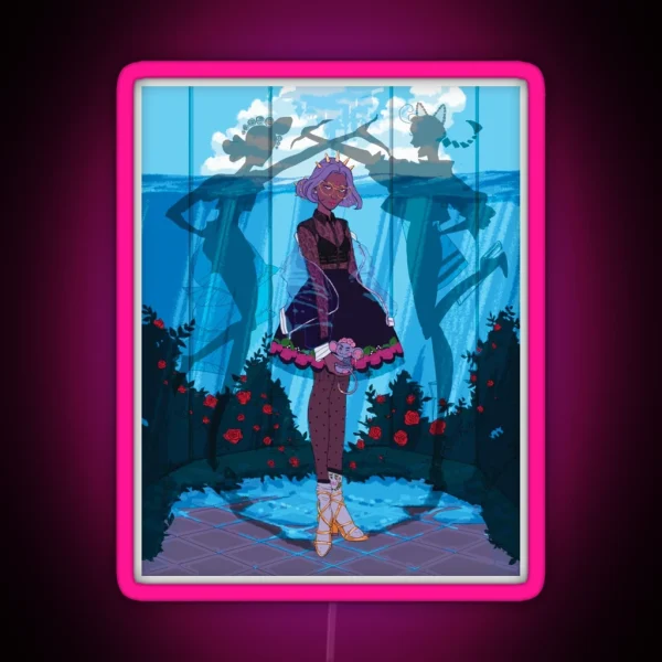 Anthy Himemiya Fashion Illustration RGB Neon Sign