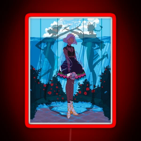 Anthy Himemiya Fashion Illustration RGB Neon Sign
