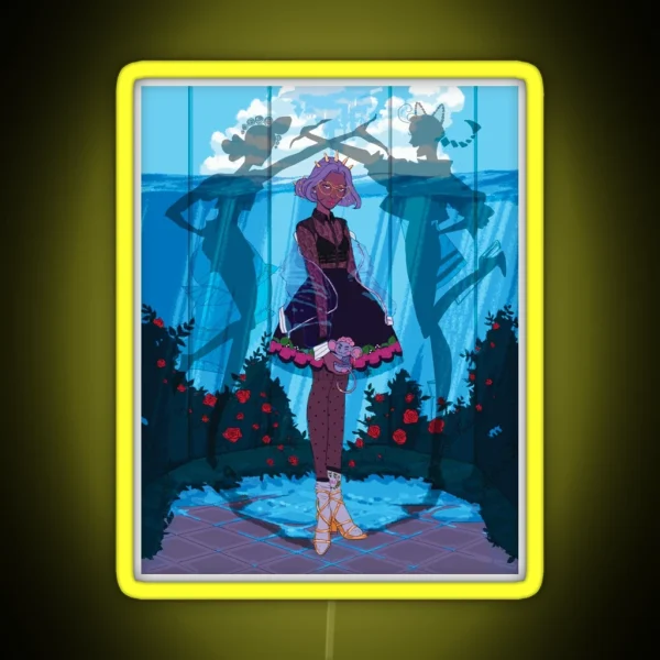 Anthy Himemiya Fashion Illustration RGB Neon Sign