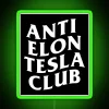Unique Tesla-themed decal with bold, colorful neon design accents.
