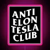 RGB Neon Sign with Anti Elon Tesla Club Logo Design