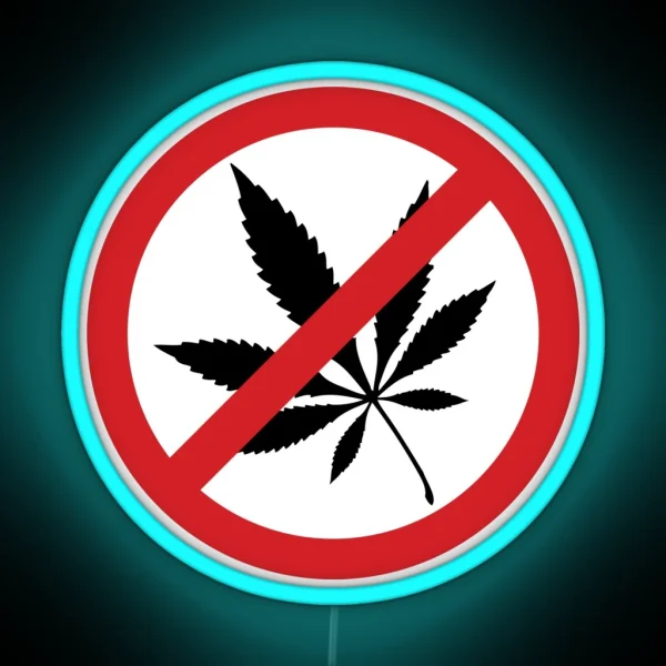 Anti Marijuana Sign RGB Neon Sign