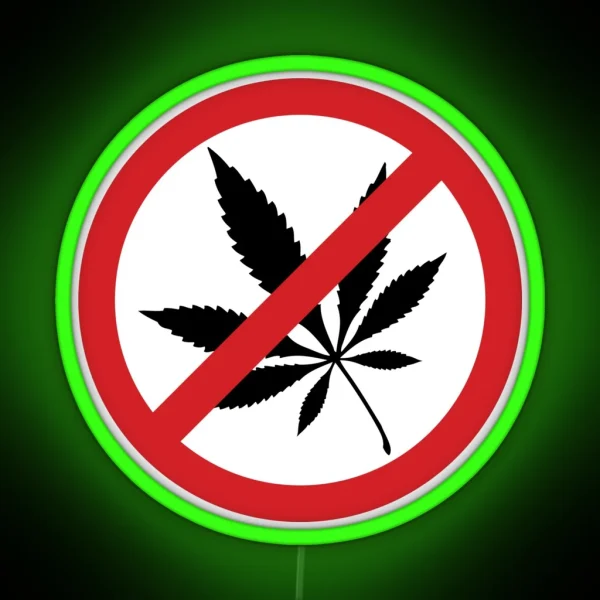 Anti Marijuana Sign RGB Neon Sign