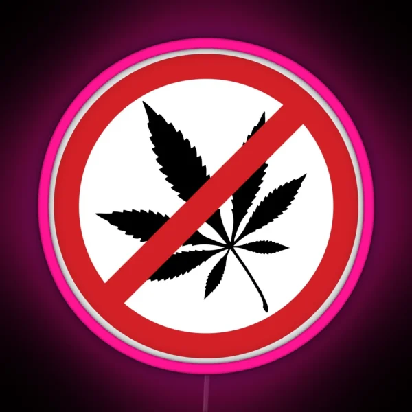 Anti Marijuana Sign RGB Neon Sign