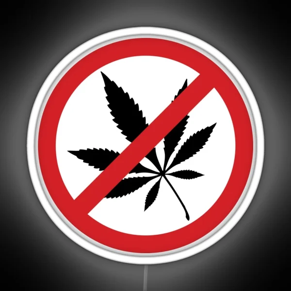 Anti Marijuana Sign RGB Neon Sign