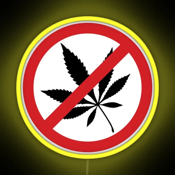 Anti Marijuana Sign RGB Neon Sign