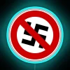 Anti-Nazi Resistance Symbol Neon Sign in Vibrant RGB Colors Glow