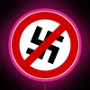 Anti Nazi Activism Statement Display with Vibrant RGB Neon Lighting Sign