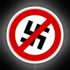 Contemporary Neon Sign with Retro-Futuristic Anti-Nazi Distressed Design Aesthetic