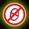Vintage style anti-prohibition sign with colorful rgb neon lights effect