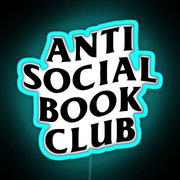 Anti Social Book Club Booktrovert Bookish Gift Gift For A Reader Book Clothes RGB Neon Sign