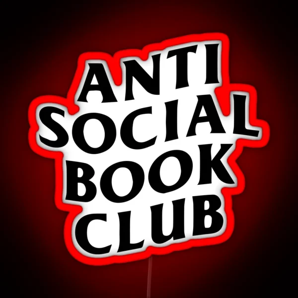 Anti Social Book Club Booktrovert Bookish Gift Gift For A Reader Book Clothes RGB Neon Sign