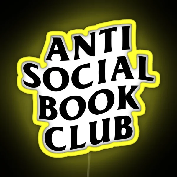 Anti Social Book Club Booktrovert Bookish Gift Gift For A Reader Book Clothes RGB Neon Sign