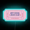 Anti Social Book Club Ticket Pink And Blue RGB Neon Sign - Image 3