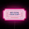Anti Social Book Club Ticket Pink And Blue RGB Neon Sign - Image 6