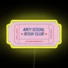 Anti Social Book Club Ticket Pink And Blue RGB Neon Sign - Image 5