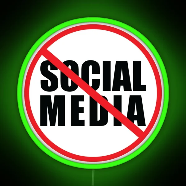 Anti Social Media Sign RGB Neon Sign