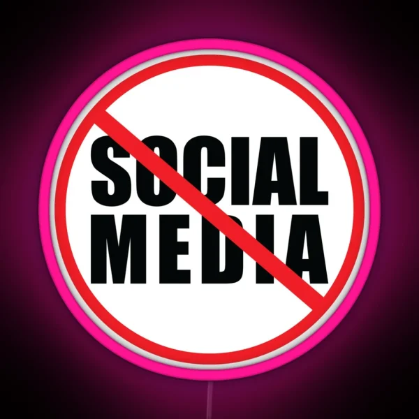 Anti Social Media Sign RGB Neon Sign