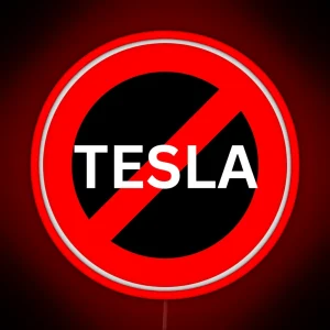 Anti TESLA Bumper Stiker RGB Neon Sign