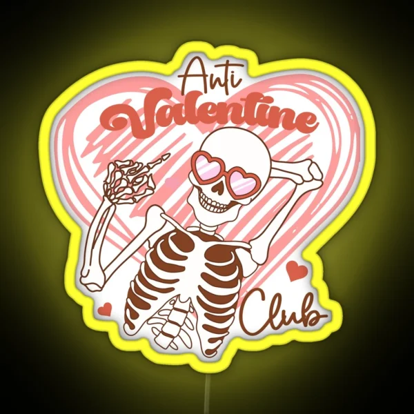 Anti Valentine Club RGB Neon Sign