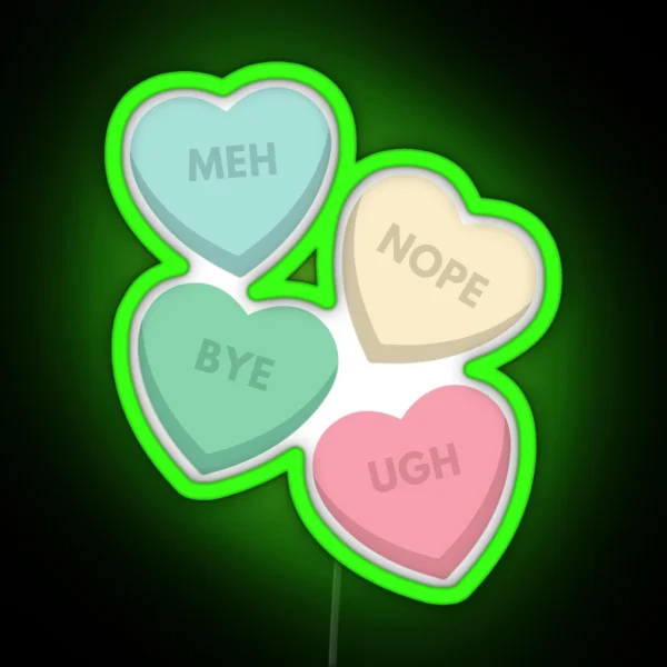 Anti Valentine S Day Candy Hearts RGB Neon Sign