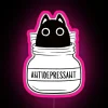 Colorful mood-boosting antidepressant cat neon sign with vibrant RGB lighting effects