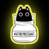 Colorful antidepressant cat neon sign for mental health awareness support.
