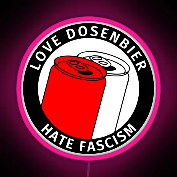 Antifa Logo Humor Love Canned Beer Hate Fascism RGB Neon Sign