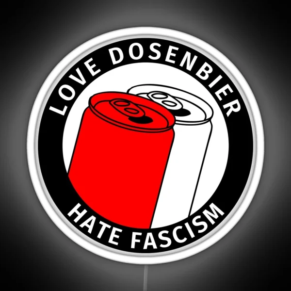 Antifa Logo Humor Love Canned Beer Hate Fascism RGB Neon Sign