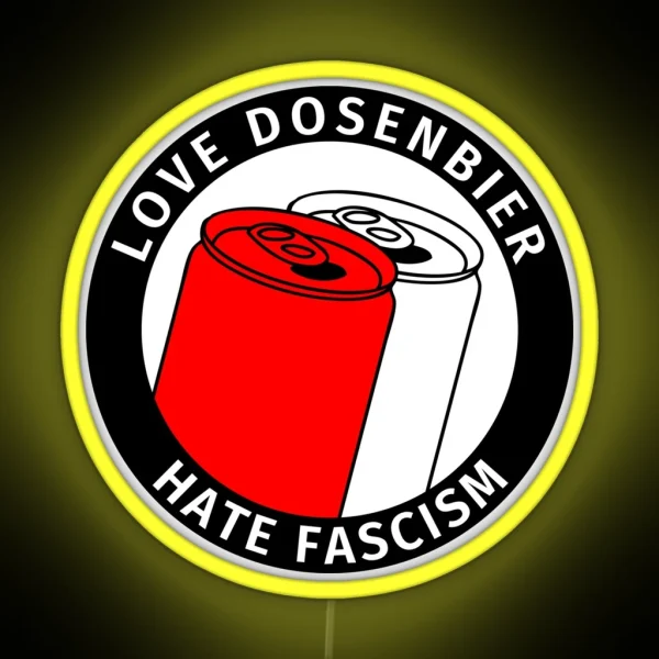 Antifa Logo Humor Love Canned Beer Hate Fascism RGB Neon Sign