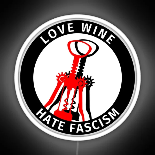 Antifa Logo Love Wine Hate Fascism Antifascist Action RGB Neon Sign