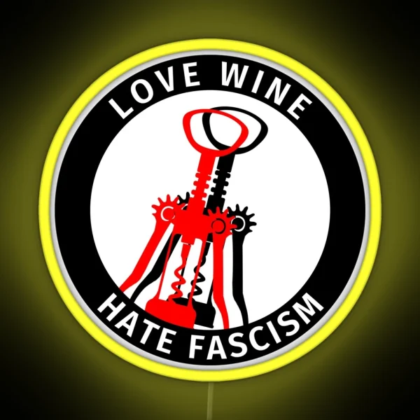 Antifa Logo Love Wine Hate Fascism Antifascist Action RGB Neon Sign