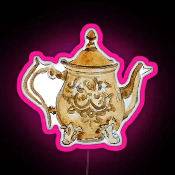 Antique Brass Teapot RGB Neon Sign