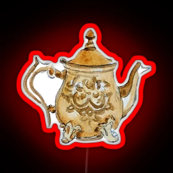 Antique Brass Teapot RGB Neon Sign