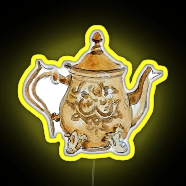 Antique Brass Teapot RGB Neon Sign