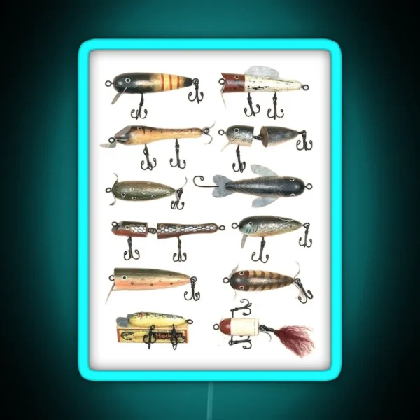 Antique Fishing Lures Classic Led RGB Neon Sign